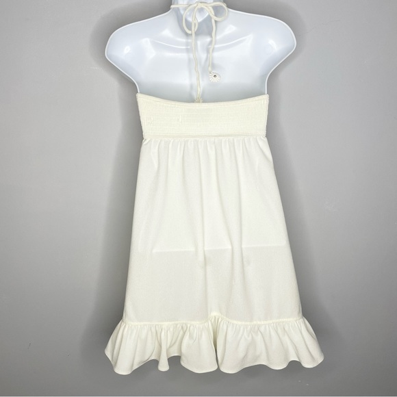 SACHIN & BABI NOIR Floral Appliqué Ruffle Halter Mini Dress - Picture 2 of 6